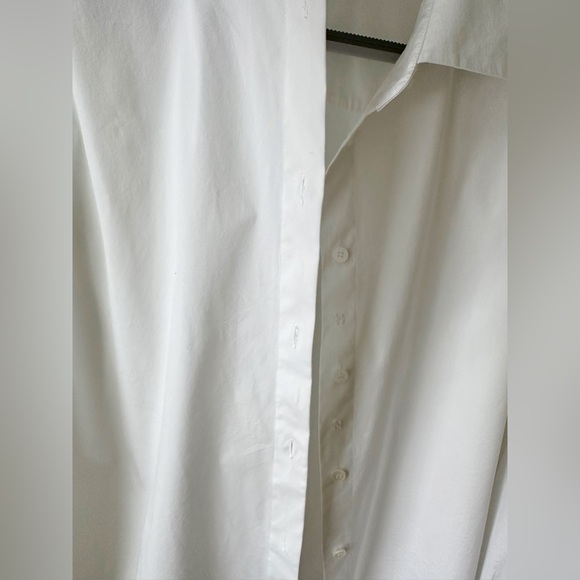 Lafayette 148 New York White Button-Down Shirt - Picture 6 of 9